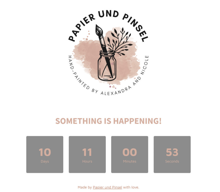 Landing-Page Die Website beginnt zu entstehen